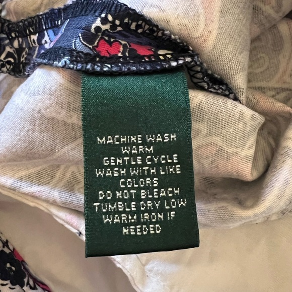 EUC Lauren Ralph Lauren Petite Blue and Pink Paisley Pants Size 2P - Picture 6 of 6